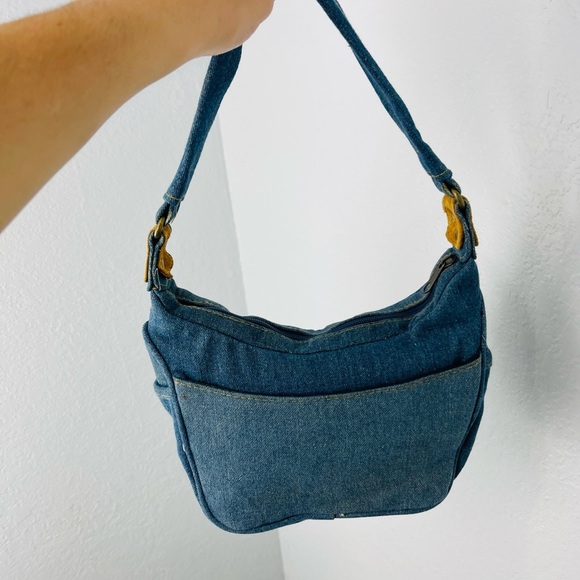 Y2K Denim Blue Jean Fringe Boho Shoulder bag - Picture 9 of 12